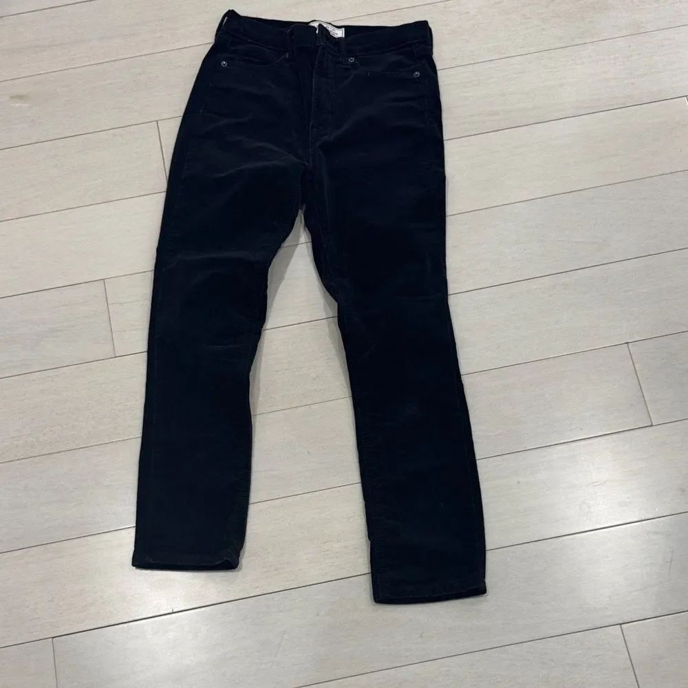 GAP Navy Blue Straight Leg Velvet Pants